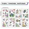 8 Sheets 8 Styles PVC Waterproof Wall Stickers DIY-WH0345-097-2