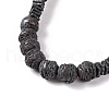 Square & Round Natural Lava Rock Beaded Necklaces NJEW-Q341-12-3
