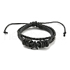 PU Imitation Leather Cord Triple Layer Multi-strand Bracelets BJEW-P329-05A-EB-1