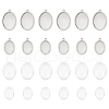 Unicraftale 12Pcs 2 Styles 304 Stainless Steel Pendant Cabochon Settings STAS-UN0053-07-1