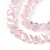 Electroplate Transparent Glass Beads Strands GLAA-N021-4mm-10-3
