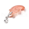 Fox Gradient Color Baking Paint Transparent Glass Pendants PALLOY-JF03271-02-5