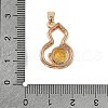 Brass Micro Pave Cubic Zirconia Pendants KK-E795-28KCG-01-4