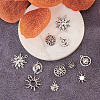 100Pcs 10 Styles Tibetan Style Alloy Charms TIBEP-CJ0001-59-5