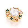Brass Micro Pave Cubic Zirconia Charms KK-N261-12G-2