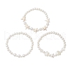 3Pcs ABS Plastic Imitation Pearl Beads Stretch Bracelets for Women BJEW-JB11869-2