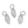 Brass Micro Pave Clear Cubic Zirconia Pendants X-KK-P188-R01-P-1
