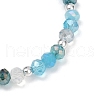 Faceted Round Electroplate Glass Beads Stretch Bracelets for Women BJEW-JB11628-03-4