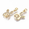 Brass Micro Pave Clear Cubic Zirconia Peg Bails Pendants KK-T062-15G-NF-2