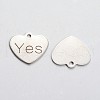 Non-Tarnish Stainless Steel Heart Pendants STAS-L165-C27-2