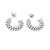 304 Stainless Steel Olive Leaf Wrap Stud Earrings EJEW-A076-01P-1