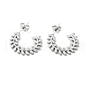 Non-Tarnish 304 Stainless Steel Olive Leaf Wrap Stud Earrings EJEW-A076-01P-1