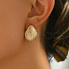 Brass Frosted Teardrop Stud Earrings YQ2405-4