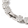 Rack Plating Brass Pave Cubic Zirconia Flower Link Necklaces for Women NJEW-B108-01P-02-3
