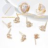 CREATCABIN 12Pcs 2 Style Brass Stud Earring Findings KK-CN0001-92-3