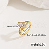 Brass Micro Pave Cubic Zirconia Double Layer Finger Rings IQ6889-7-4