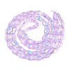 Transparency Electroplate Glass Beads Strands GLAA-T023-40A-04-2