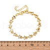 Brass Micro Pave Clear Cubic Zirconia Link Bracelets for Women BJEW-D342-01G-5