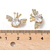 Brass Micro Pave Clear Cubic Zirconia Beads KK-G531-05G-3