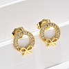 Brass Micro Pave Clear Cubic Zirconia Stud Earrings EJEW-D305-17G-1