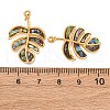304 Stainless Steel Pave Natural Shell Pendants STAS-U061-18G-02-3
