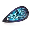 Embossed Glass Rhinestone Pendants GLAA-J101-06B-001BB-4