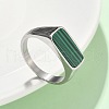 316L Stainless Steel Natural Malachite Finger Rings for Women RJEW-U054-02C-01P-1