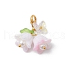 5Pcs Flower Butterfly Acrylic Pendant Decoration HJEW-JM02941-4