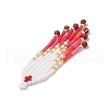 Glass Seed Beaded Tassels Pendants PALLOY-MZ00655-01-4
