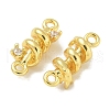 Rack Plating Brass Clear Cubic Zirconia Vortex Connector Charms KK-L224-069G-2
