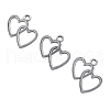 Antique Silver Plated Tibetan Style Zinc Alloy Heart to Heart Pendants X-A0943Y-3