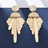 Zinc Alloy Flat Round Chandelier Earrings EJEW-Z107-03G-02-1