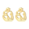 Rack Plating Brass Dangle Stud Earrings EJEW-M230-06G-1