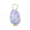 20Pcs Opaque Baking Painted Crackle Glass Charms PALLOY-JF03952-03-2