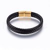 Leather Braided Cord Bracelets BJEW-E345-13B-G-1
