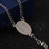 Non-Tarnish Crucifix Cross Stainless Steel Rosary Bead Necklaces X-NJEW-O096-27-3
