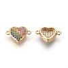 Brass Cubic Zirconia Links connectors KK-O119-22G-1