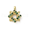 Brass Micro Pave Cubic Zirconia Charms KK-Q070-01F-G-1