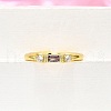 Brass Micro Pave Cubic Zirconia Cuff Rings for Women RJEW-H247-22G-3