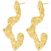Fashionable Stainless Steel Irregular Pleated Stud Earrings HH4451-2-2