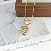 Brass Pave Colorful Cubic Zirconia Heart Initial Pendant Necklaces for Women WGF6021-22-1