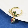 Brass Micro Pave Cubic Zirconia Cuff Rings for Women RJEW-F182-08B-G-3