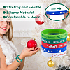 CREATCABIN 30Pcs 5 Colors Christmas Themed Silicon Cord Bracelets BJEW-CN0001-08-5