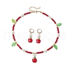 Synthetic Turquoise Beaded Necklaces & Earring Set for Women SJEW-JS01316-2
