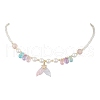 Shell Pearl Bead Pendant Necklaces NJEW-JN05243-1