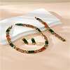 Rectangle Alloy Acrylic Chain Necklaces & Bracelets & Stud Earrings Sets FS-WG120DF-01-2