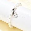 304 Stainless Steel Paw Print Charm Bracelets for Women BJEW-C098-12P-1