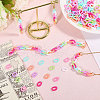 CHGCRAFT 560Pcs 7 Colors Opaque Acrylic Linking Rings MACR-CA0001-41-6