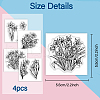 4Pcs 4 Styles PVC Stamp DIY-WH0487-0078-8