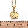 304 Stainless Steel Elephant Pendant Necklaces NJEW-S439-07G-4
